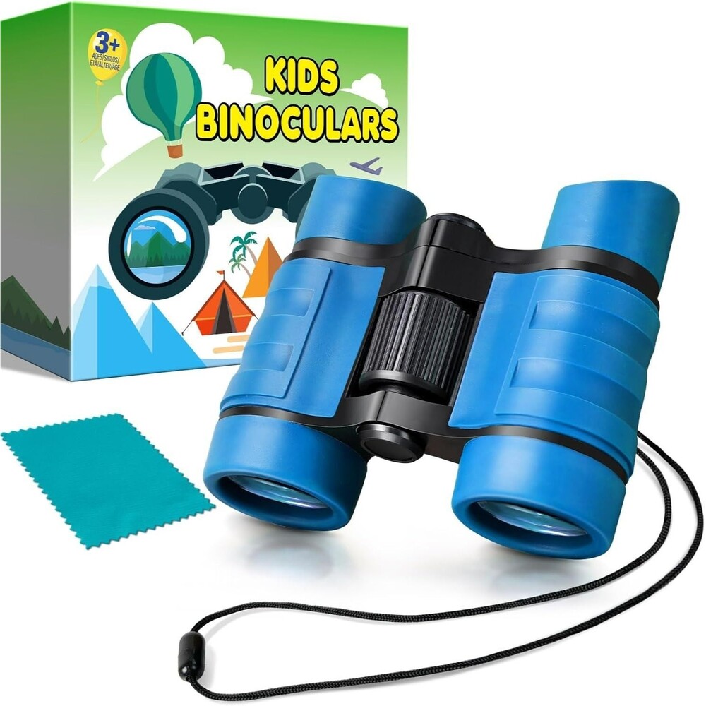 YOPINSAND Kids Binoculars Ages 3-12 Blue Toy Bird Watching Camping Exploration